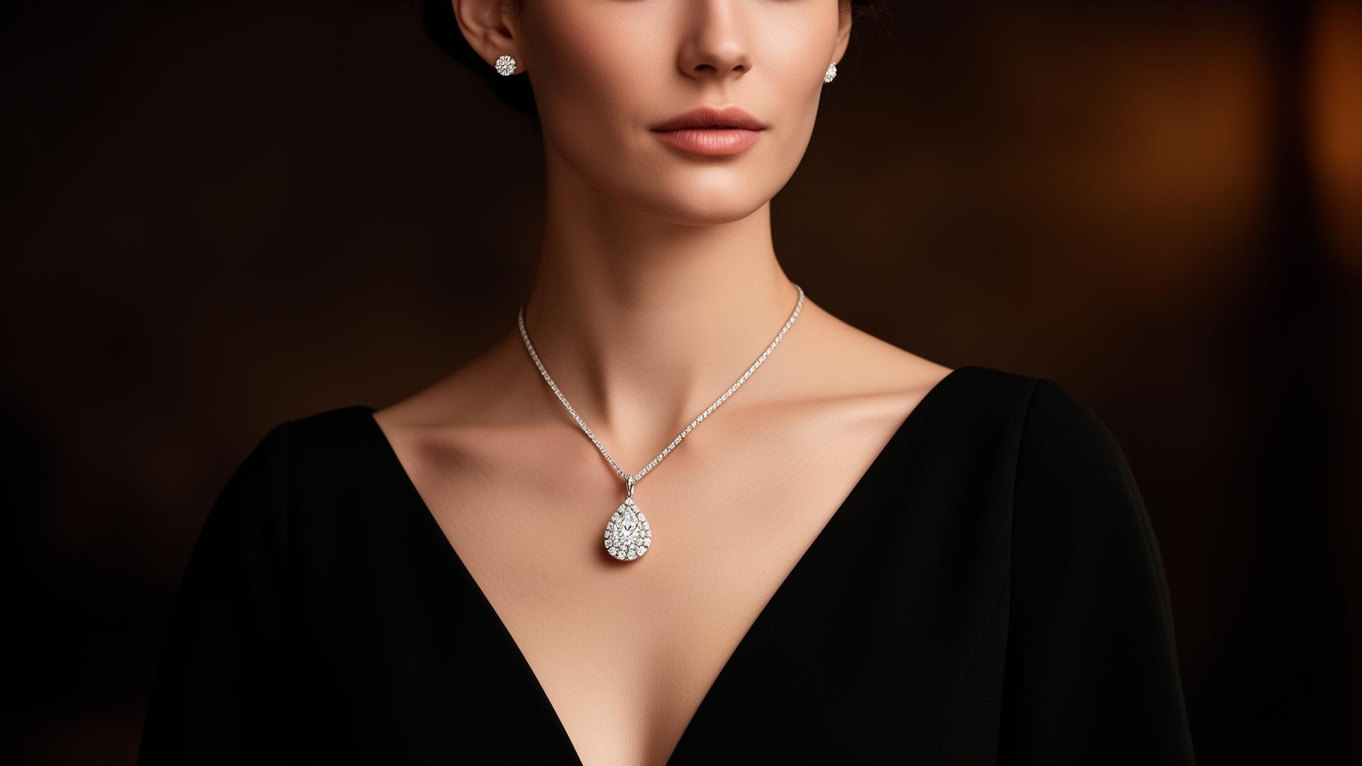 Editorial portrait — emerald and diamond suite